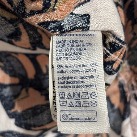 Tommy Hilfiger Tropical Print Short Sleeve Linen Camp Hawaiian Shirt Size XXL - Picture 6 of 8